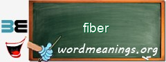 WordMeaning blackboard for fiber